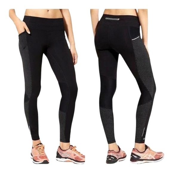 Athleta Dot Be Free Black 7/8 Polka Dot Tights Leggings Women’s Medium - Picture 3 of 15